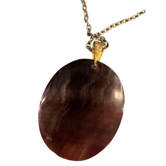 Vintage Carved Mother Of Pearl Cameo Necklace Womans Profile Gold-Tone Chain - Picture 3 of 6